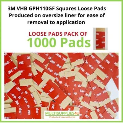 3M VHB GPH110GF 20mm x 20mm 1000 loose square pads - Image 2