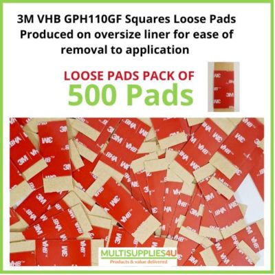 3M VHB GPH110GF 20mm x 20mm 500 loose square pads - Image 2